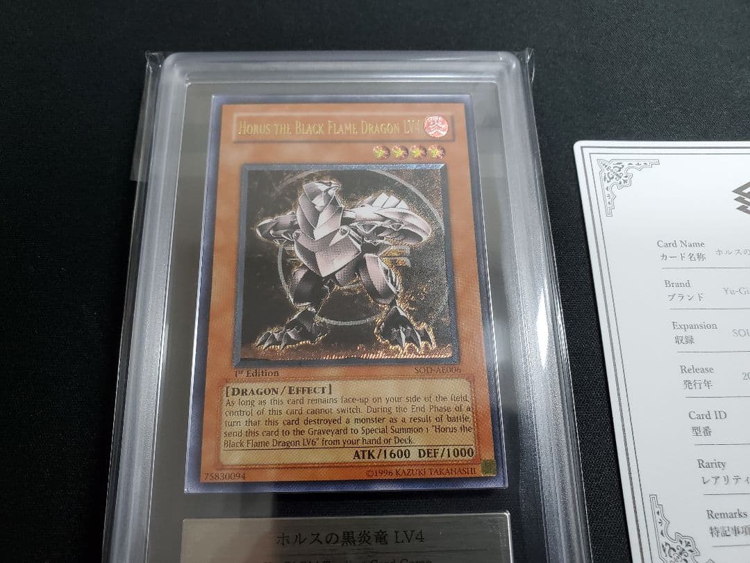 世界4枚 ホルスの黒炎竜 Lv4 旧アジアレリーフ ARS10 ワンオーナー品