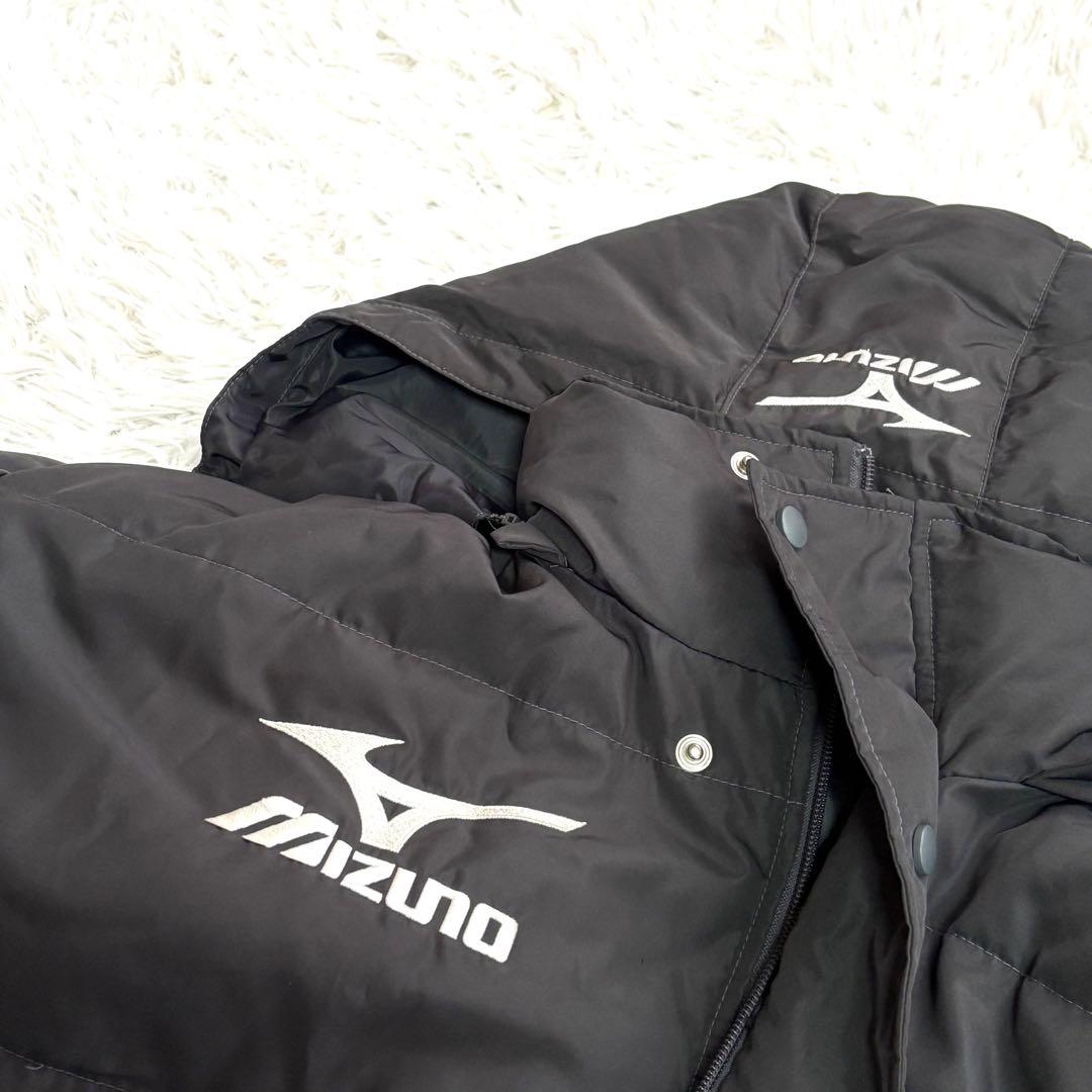 ✨美品✨MIZUNO　ミズノ ブラック黒 ベンチコート　ダブルジップ　L