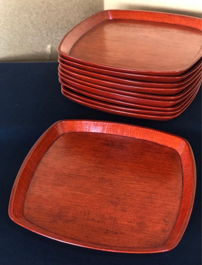 《R》刳抜 後藤塗 会席膳10客 銘々膳 四方膳 讃岐彫 260202く3