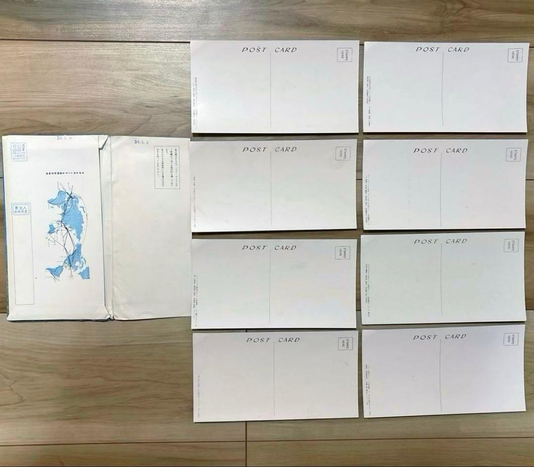 飛行機 ポストカード 5組40枚 昭和30年代 新生堂 絵葉書 タトウ付 JAL