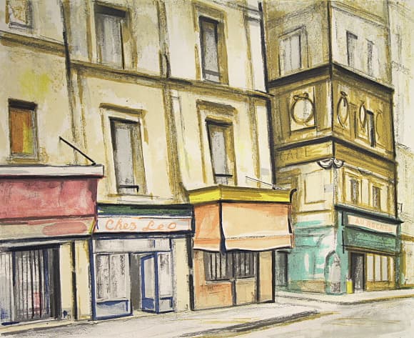 荻須高徳 【モントルグイユ通り】リトグラフ