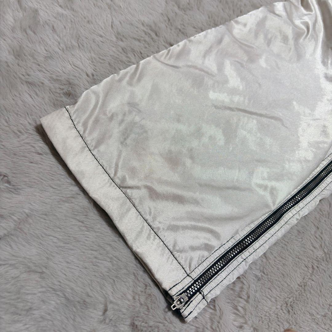 アシックス 90’s 上下 ウインドブレーカー セットアップ 光沢 白　ジャージ