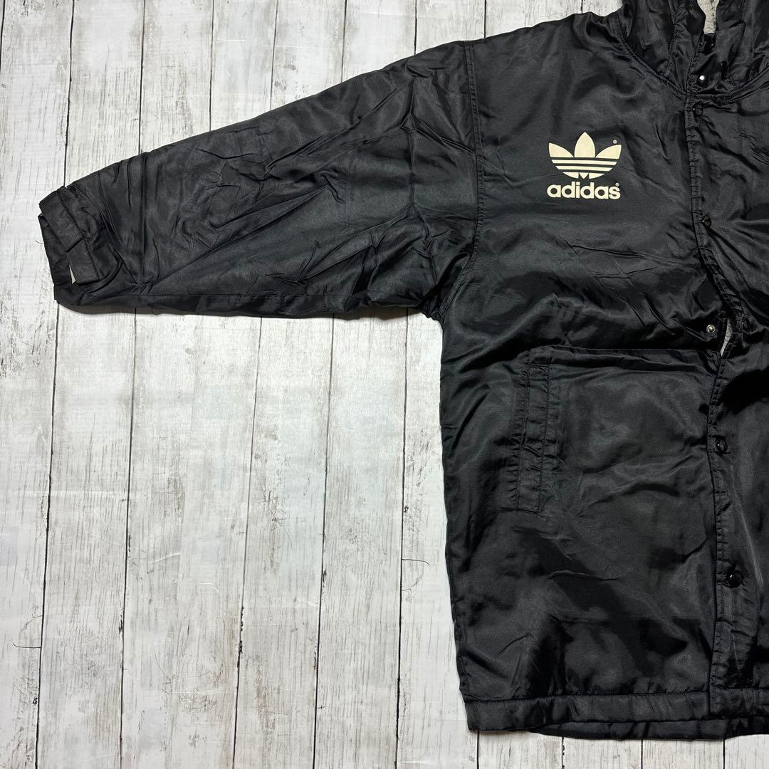 アディダス ベンチ コート ブラック ロゴ スポーツ ジャケット ウォームアップ