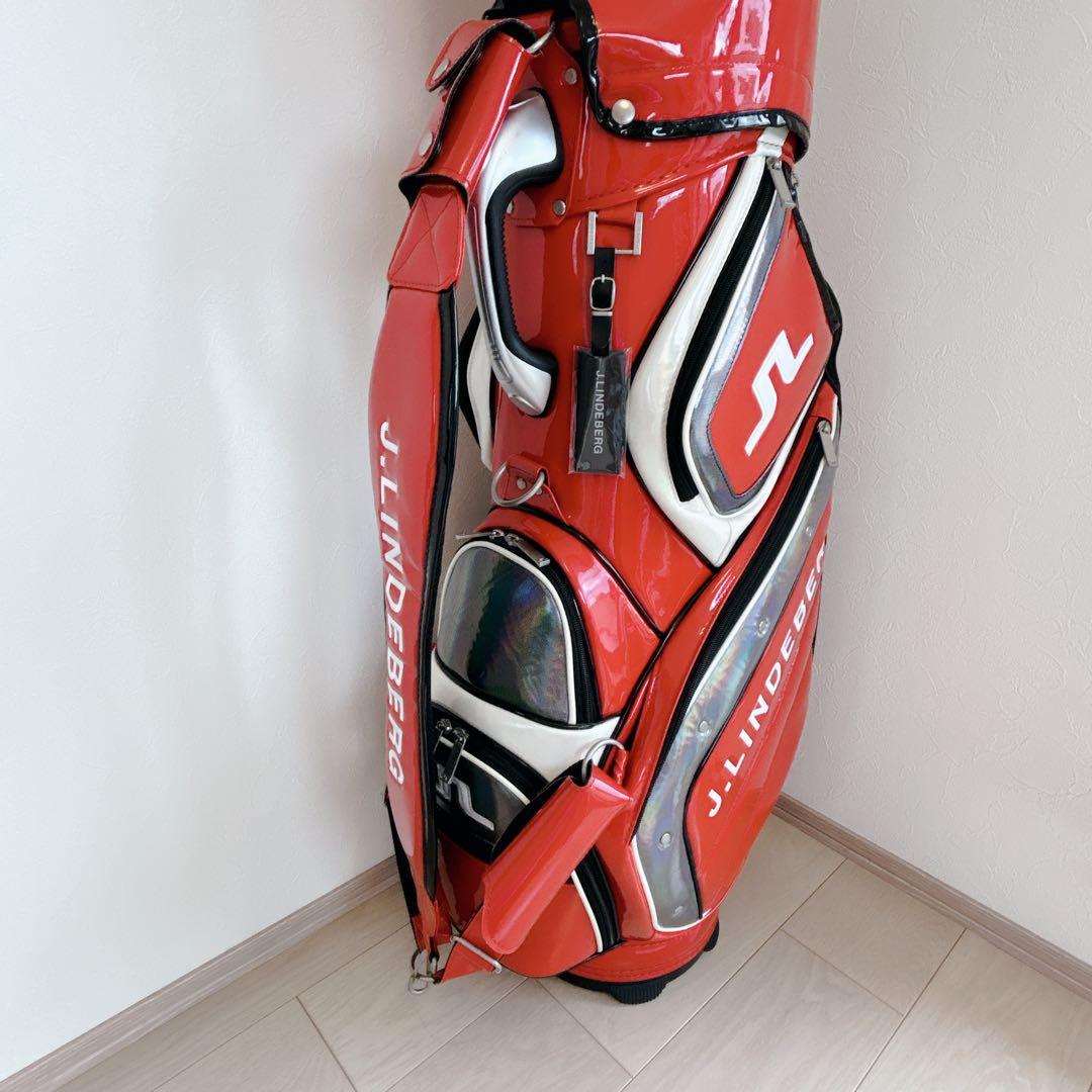 極美品 J.LINDEBERG ジェイリンドバーグ キャディバッグ 赤