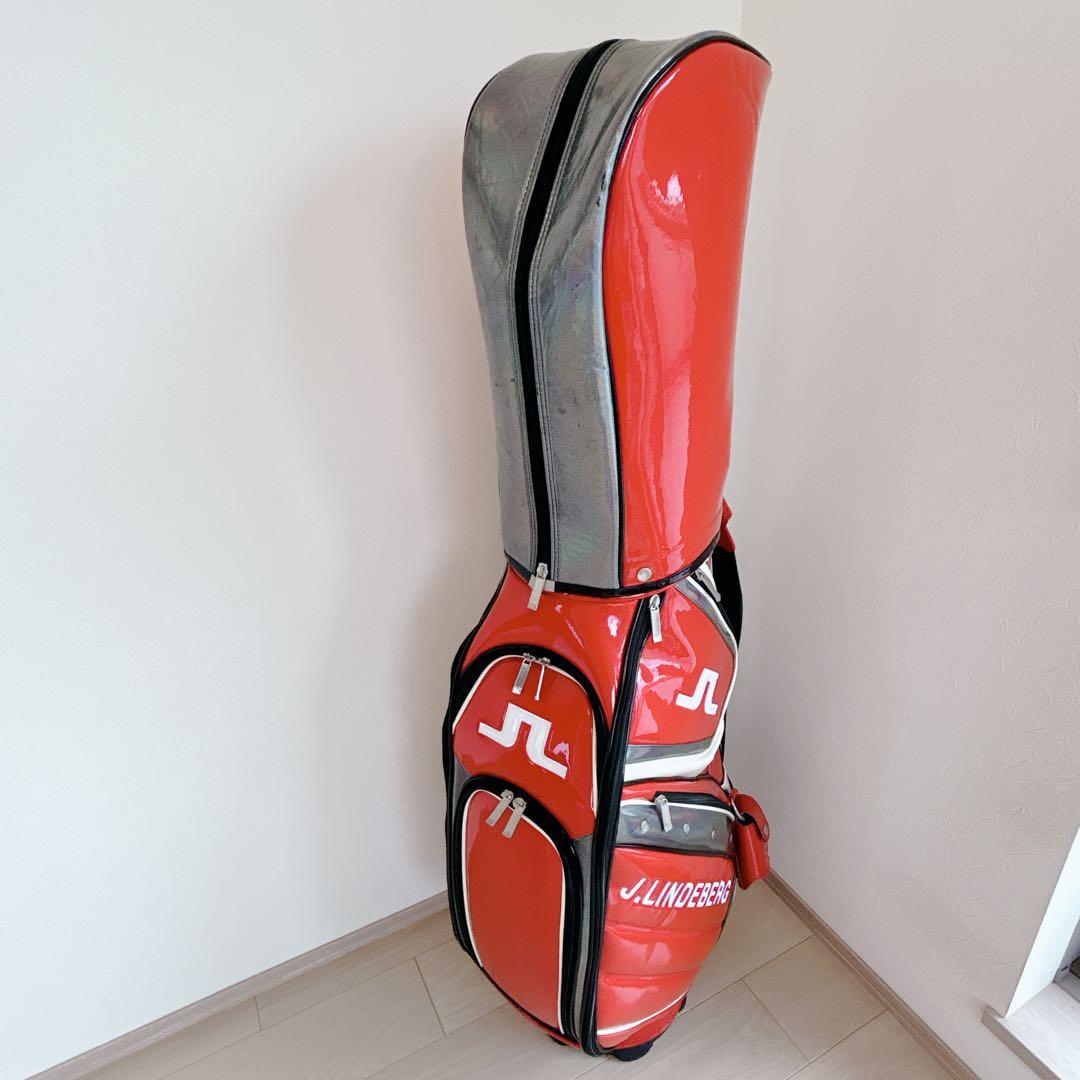 極美品 J.LINDEBERG ジェイリンドバーグ キャディバッグ 赤