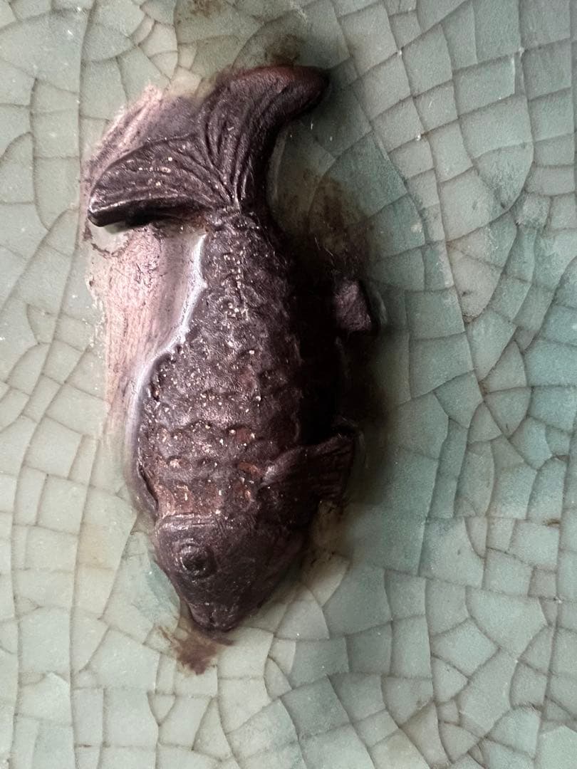 天龍寺青磁魚装飾大皿