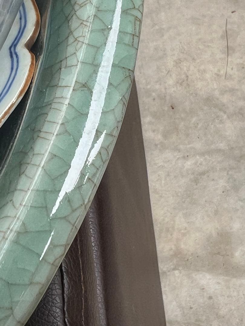 天龍寺青磁魚装飾大皿