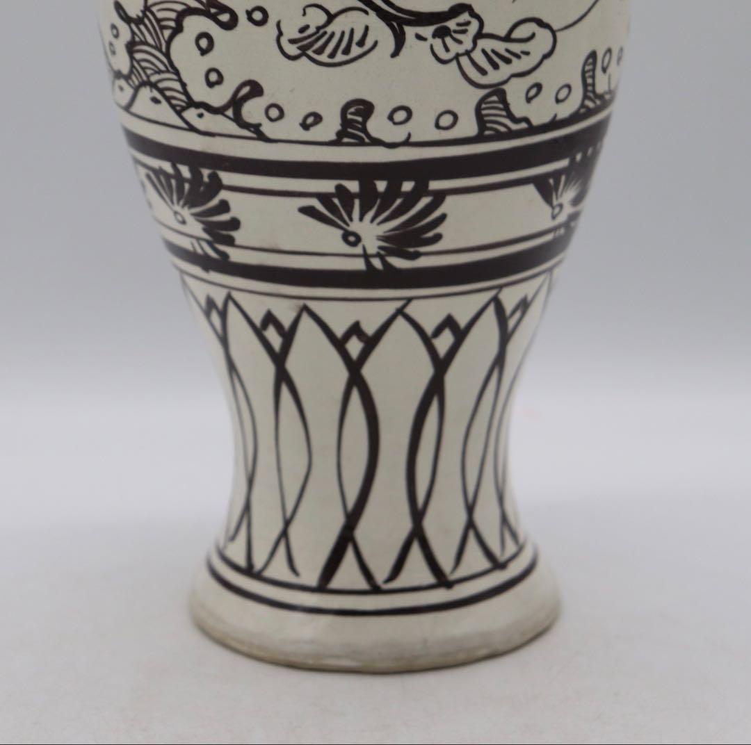 中国　磁州窯　魚蓮紋瓶　送料込み1213