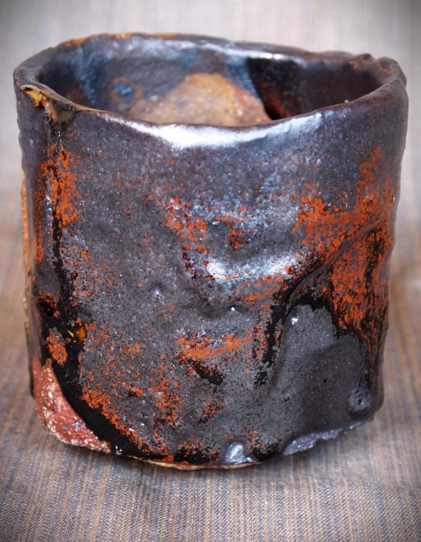 希少作★高内秀剛★織部《窯変》茶碗★共箱・共布