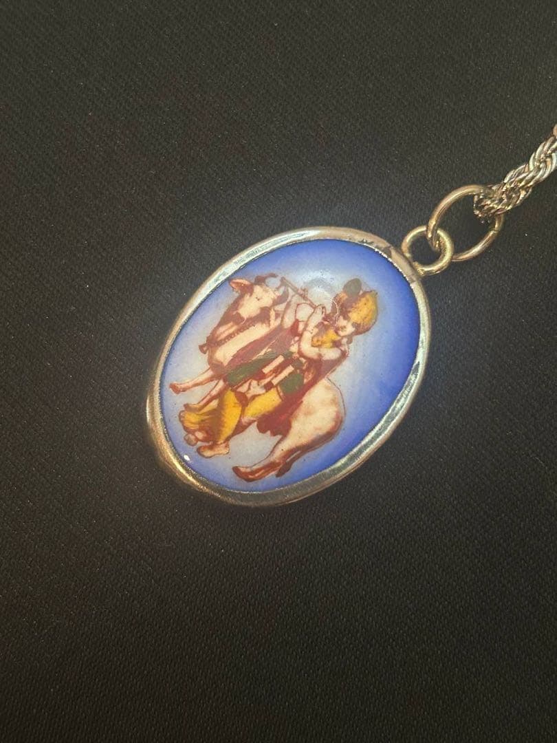 藤井風 イメージペンダント ネックレス 【オーム文字・クリシュナ・青】