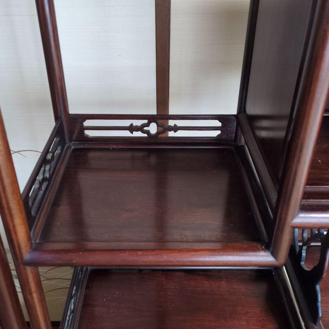 昭和レトロ 茶箪笥 シェルフ 唐木茶棚　飾り棚 アンティーク