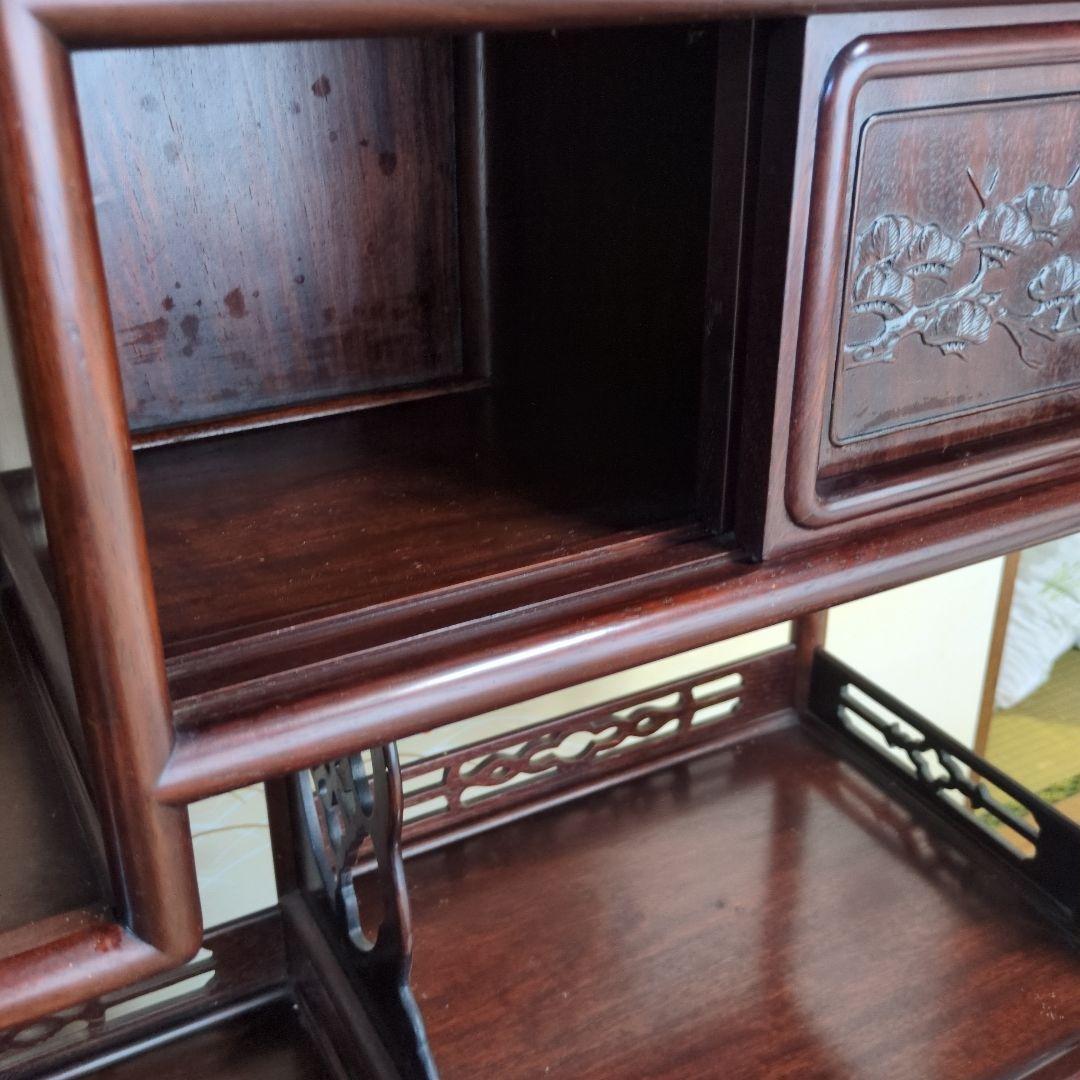 昭和レトロ 茶箪笥 シェルフ 唐木茶棚　飾り棚 アンティーク