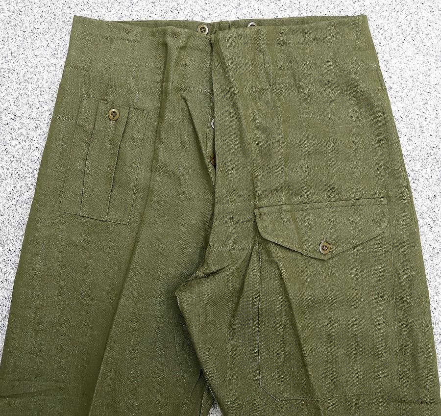 新品 50s 英軍実物 グリーンデニム オーバーパンツ オリジナル サイズ8