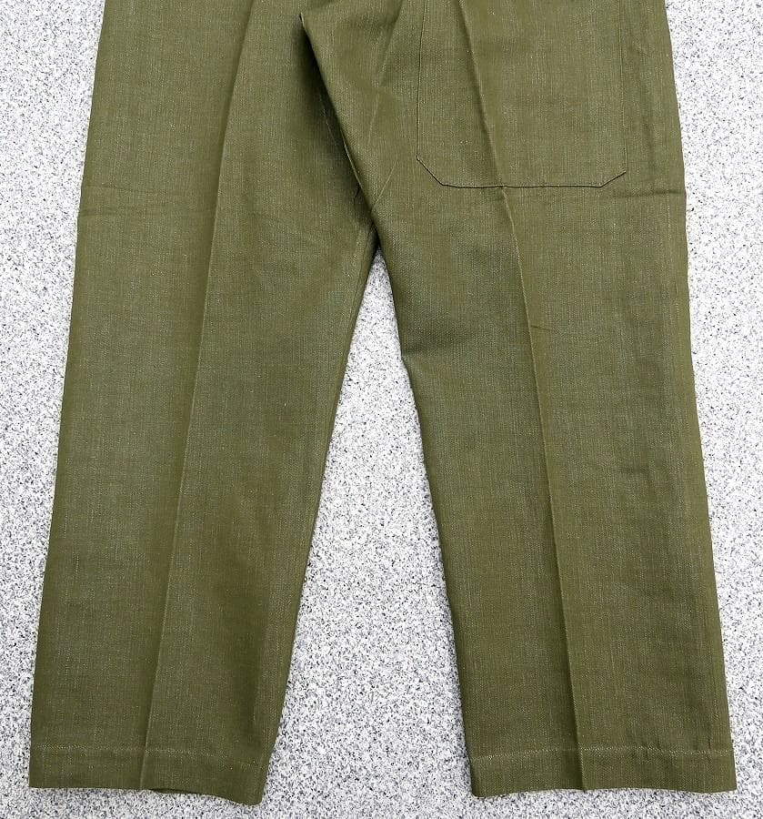 新品 50s 英軍実物 グリーンデニム オーバーパンツ オリジナル サイズ8
