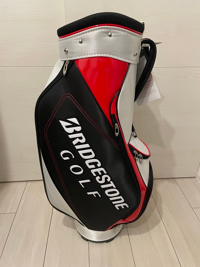 【新品未使用】ブリヂストン ゴルフ キャディバッグ CBG21Y（白×黒×赤）