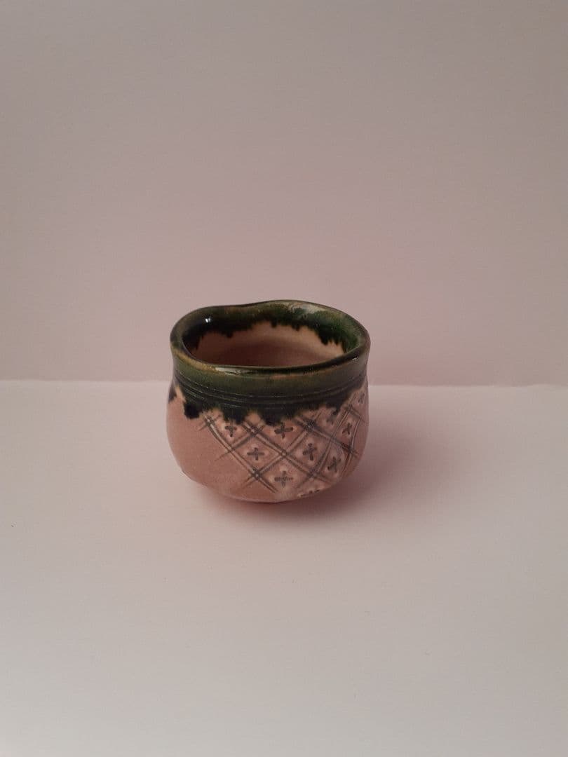 鳴海織部　ぐい呑　佐々木正