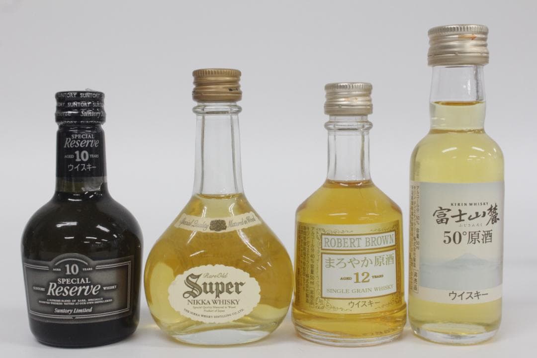 ▲未開栓/18本まとめ ミニボトル 山崎12年 ニッカ リザーブ ウイスキー