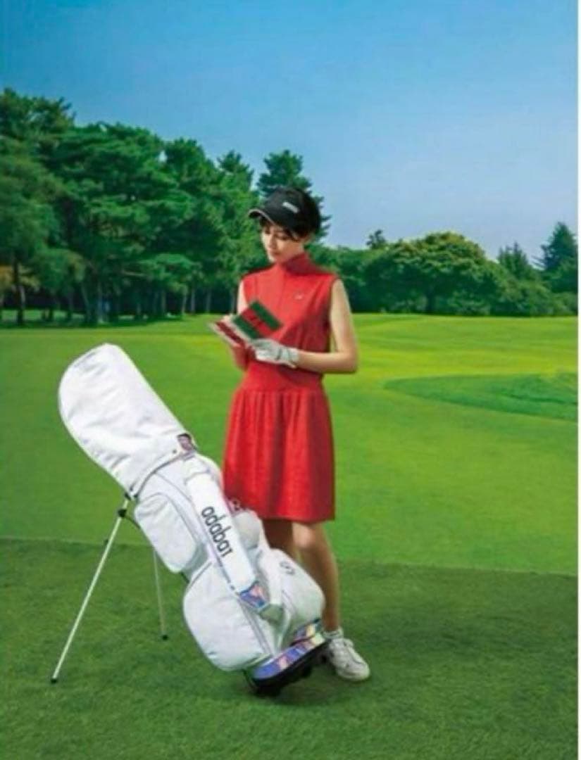 未使用タグ付き アダバット ワンピース 赤 ゴルフウェア