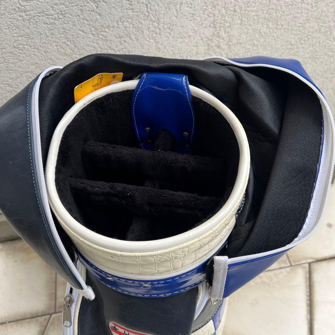 BELDING キャディバッグ ホワイト/ブルー