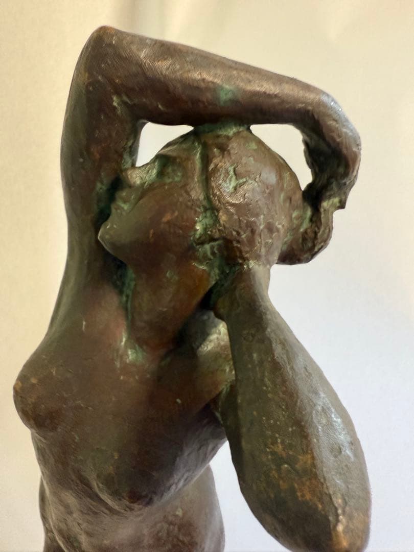 少女像　ブロンズ　 銅製 高46cm 重3300gサイン有　レア