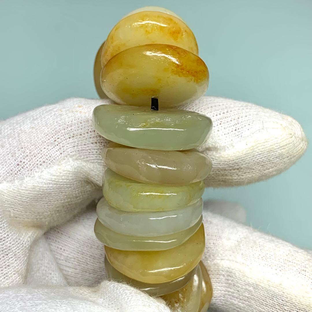 旧蔵　時代物　和田玉　天然　ブレスレット　数珠　古美術　御守り　開運UP 美品