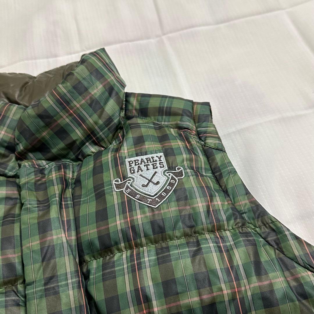 パーリーゲイツ☆レディース☆ダウンベスト☆リバーシブル☆S相当☆グリーン☆カーキ