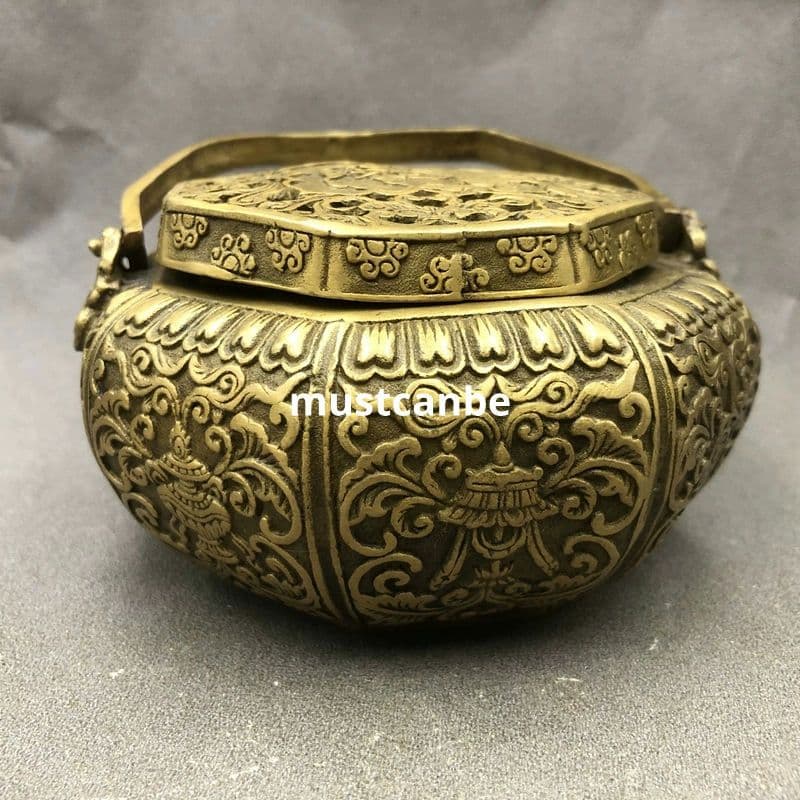 銅器 銅炉 暖手炉 香炉 提梁炉 香道具 工芸品 置物