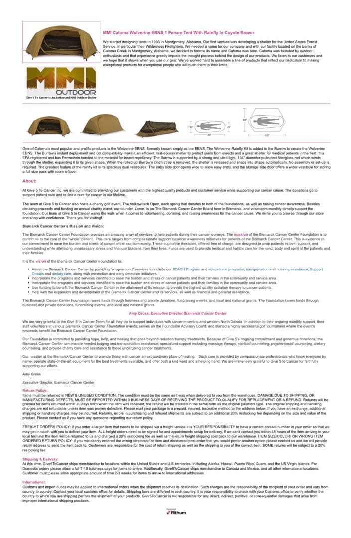 CATOMA カーキ ドーム型ソロテント