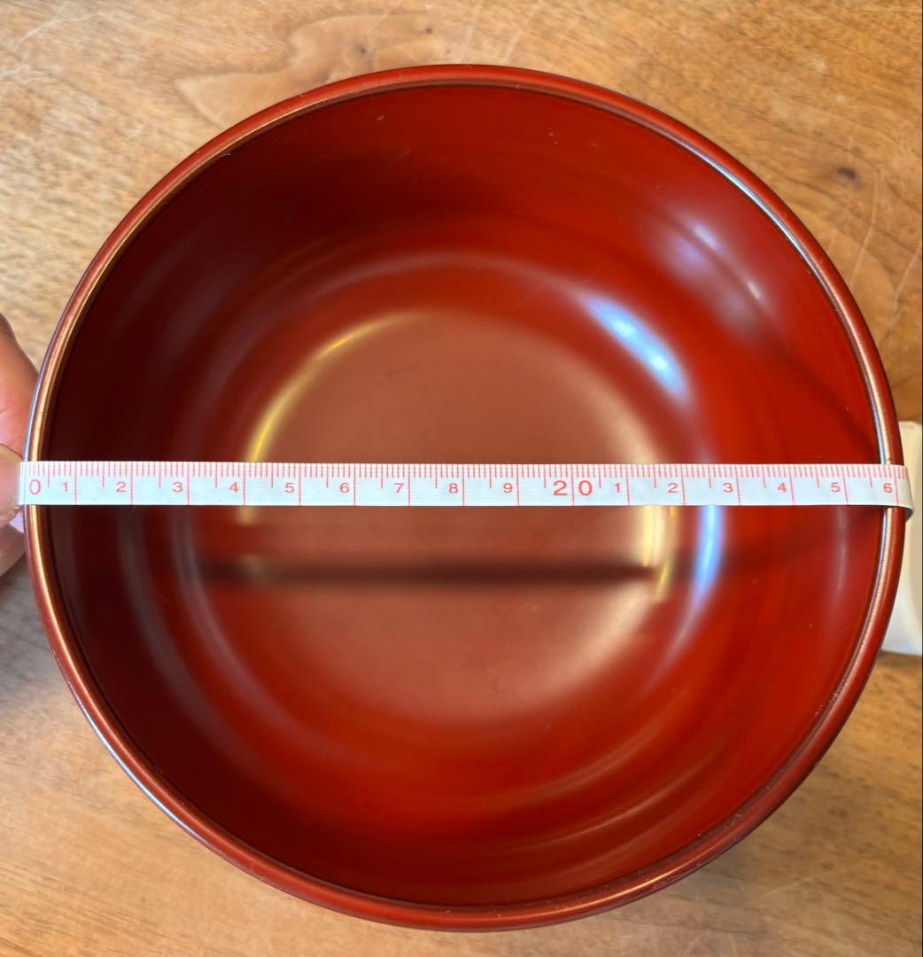 深みのある赤色　手塗り漆器汁椀　大きめ2個セット