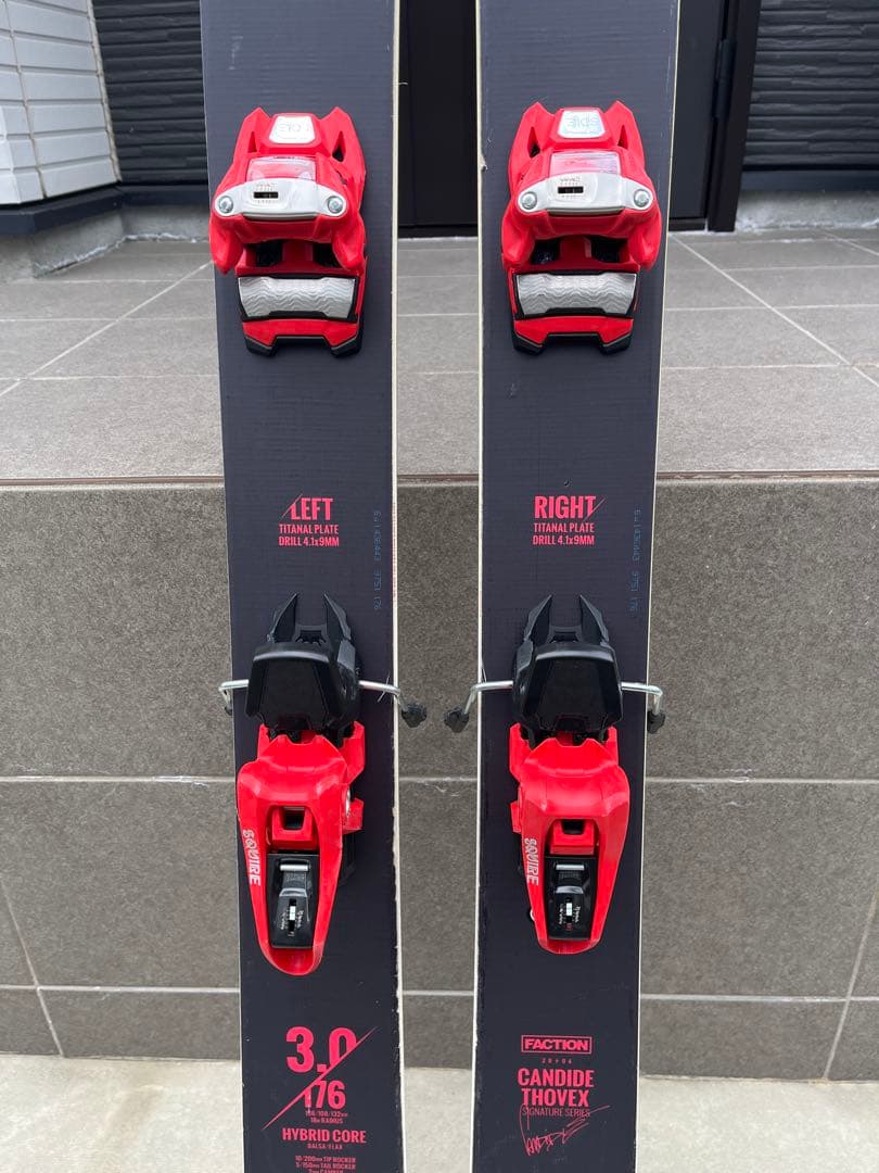 FACTION スキー板 黒 赤 アルパインビンディング付き