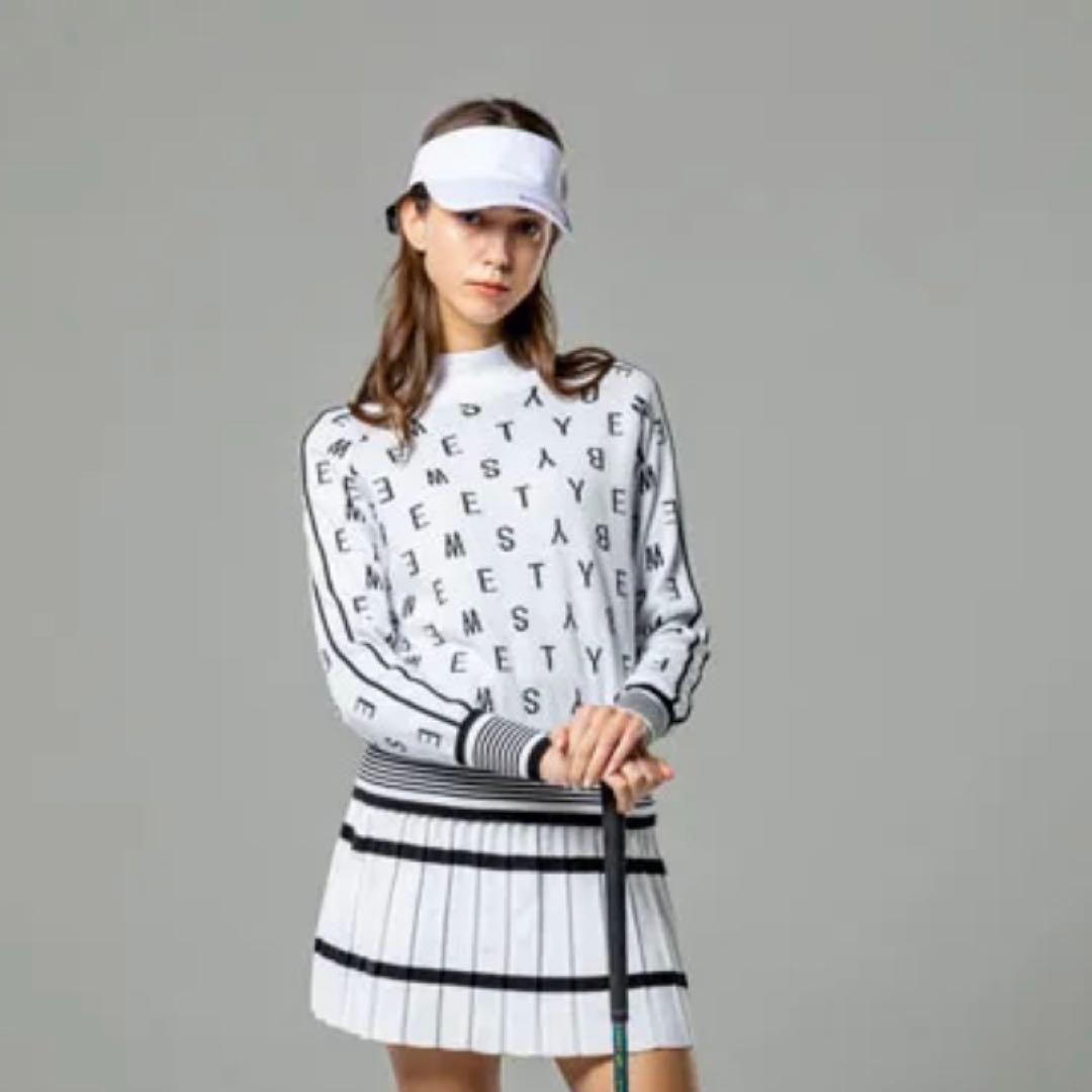 【SY32 SWEET YEARS】レディース ニットシャツ M ホワイト