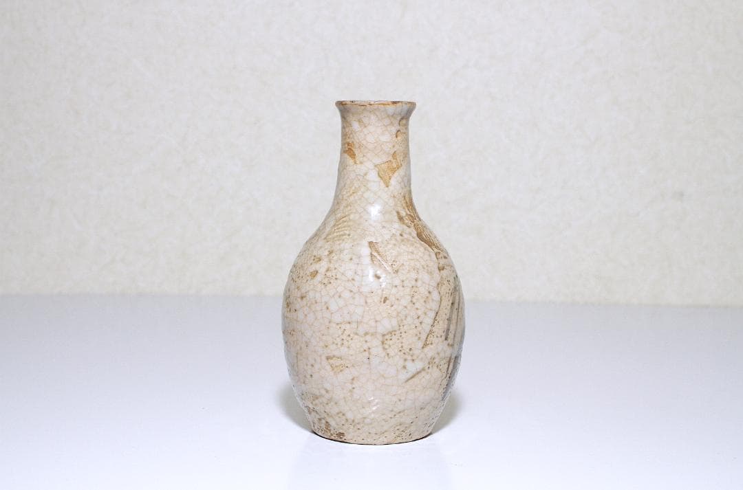 幕末-明治期 古志野 絵志野 秋草文 徳利