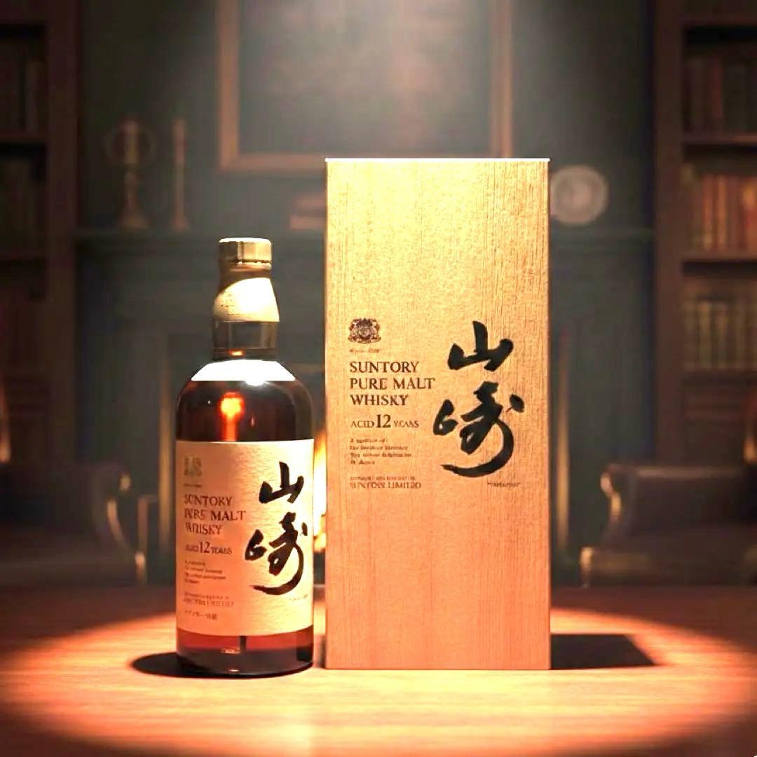 未開栓品 サントリー 山崎12年 向獅子マーク ウイスキー 760ml 木箱付