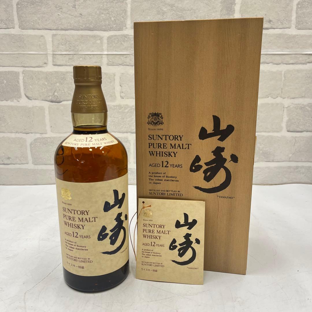 未開栓品 サントリー 山崎12年 向獅子マーク ウイスキー 760ml 木箱付