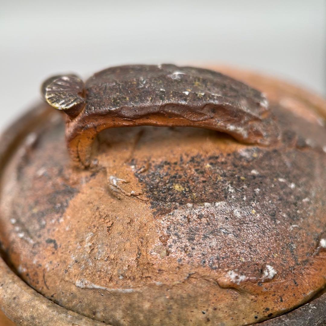 D佐藤苔助 備前焼宝瓶 霊芝手捻り人気作者 急須 共箱 共布 茶注 煎茶 茶道具