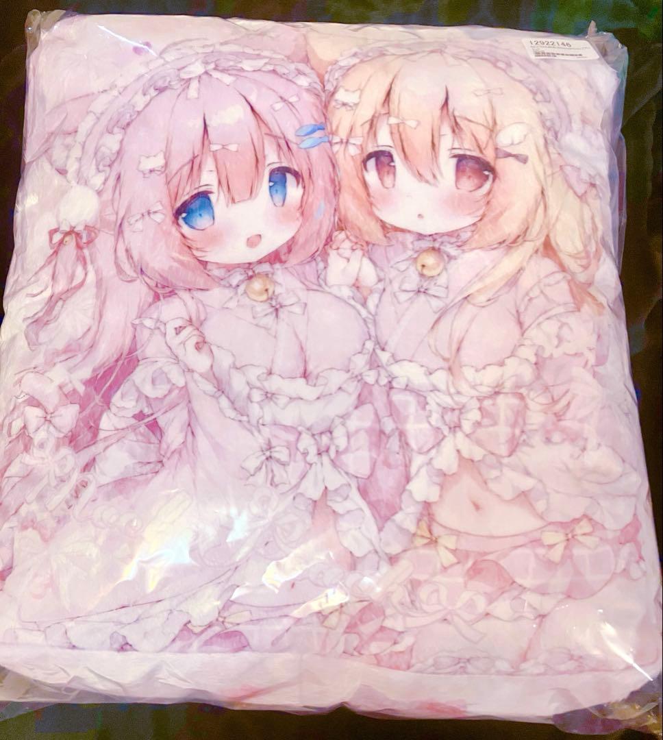 新品 桃豆こまもち ねここちゃん & ばにらちゃん クッションブランケットセット