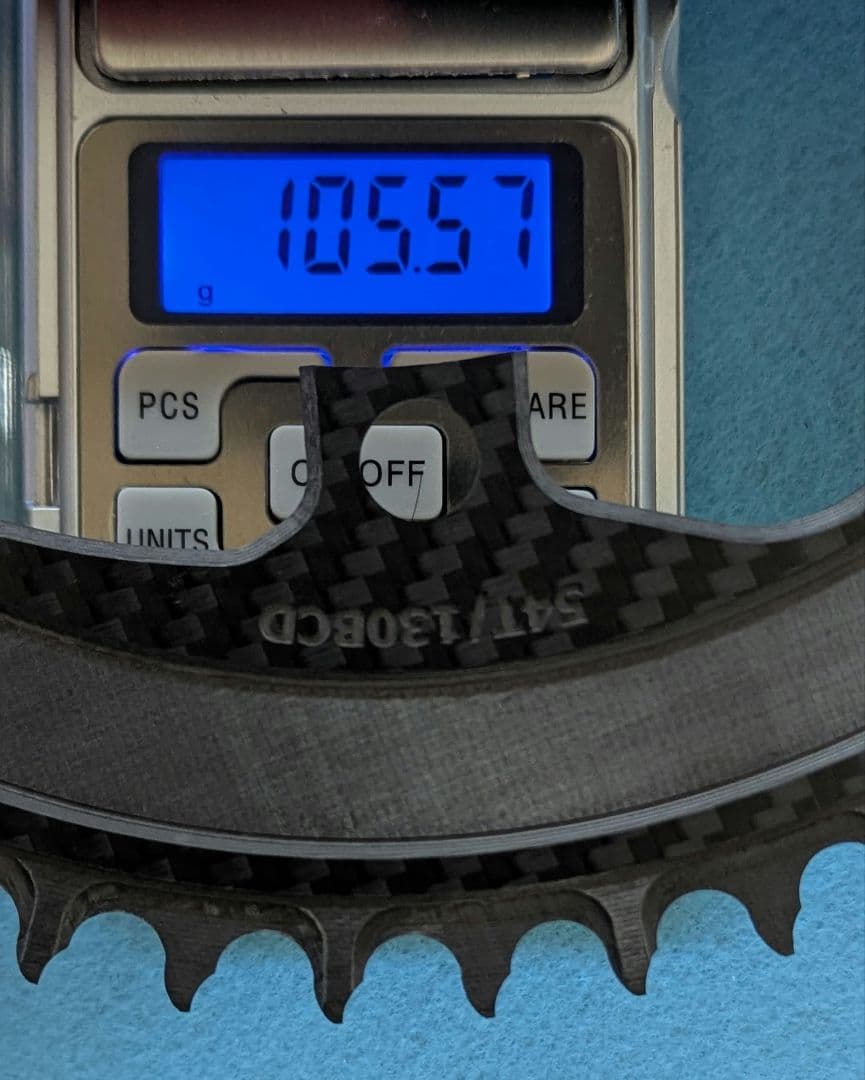 union jack カーボンチェーンリング 3K柄 54T pcd130