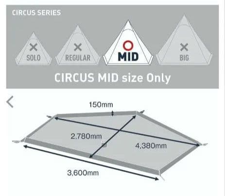 テンマク　CIRCUS TC MID HALF GROUND SHEET