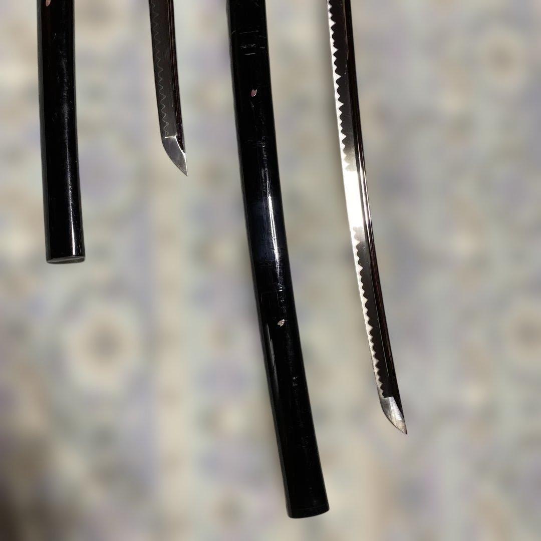 高級豪華版居合刀大小２本 青柄 桜透し木瓜鍔