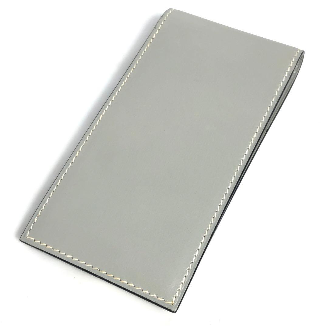 HERMES エルメス メモ帳カバー レザー グレー系 メモ帳付き