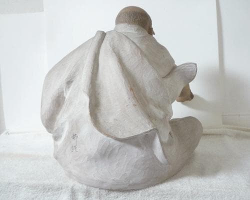 希少　無形文化財　博多人形　中村衍涯作　達磨大師　喝　置物　陶器　レトロ