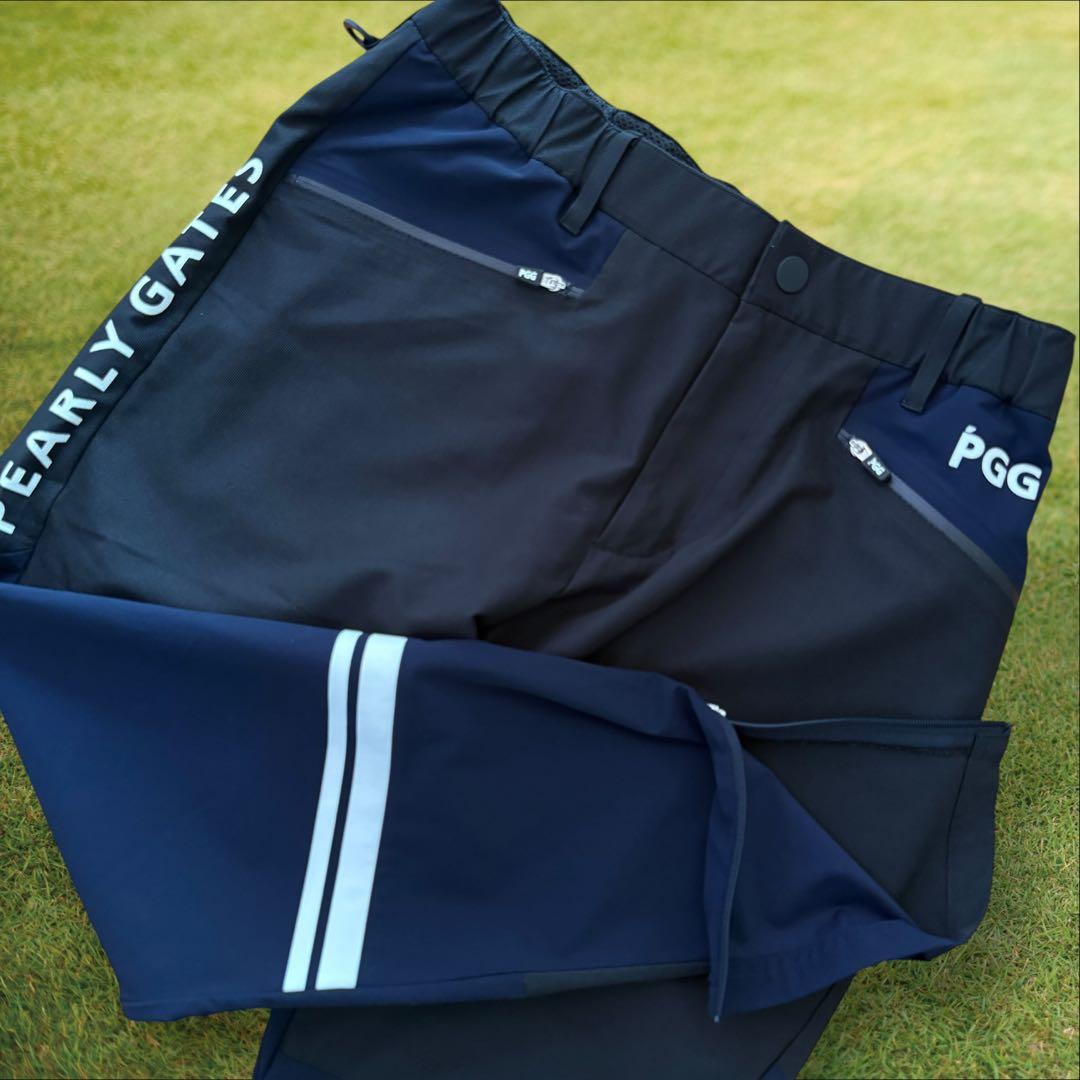 美品　パーリーゲイツ　PGG ジョガーパンツ　3 S〜M相当　紺　黒　ネイビー