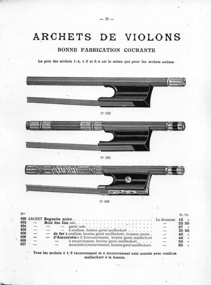 【調整済】オールドバイオリン弓 4/4 オープンフロッグ 黒茶馬毛