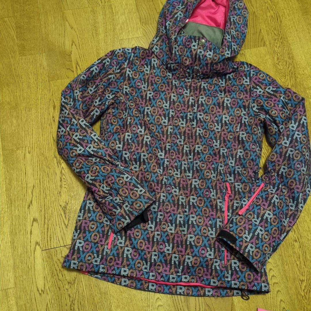 ROXY　スノボウェア　上下セット　Ｍ　ロゴ　総柄　カラフル　ピンク