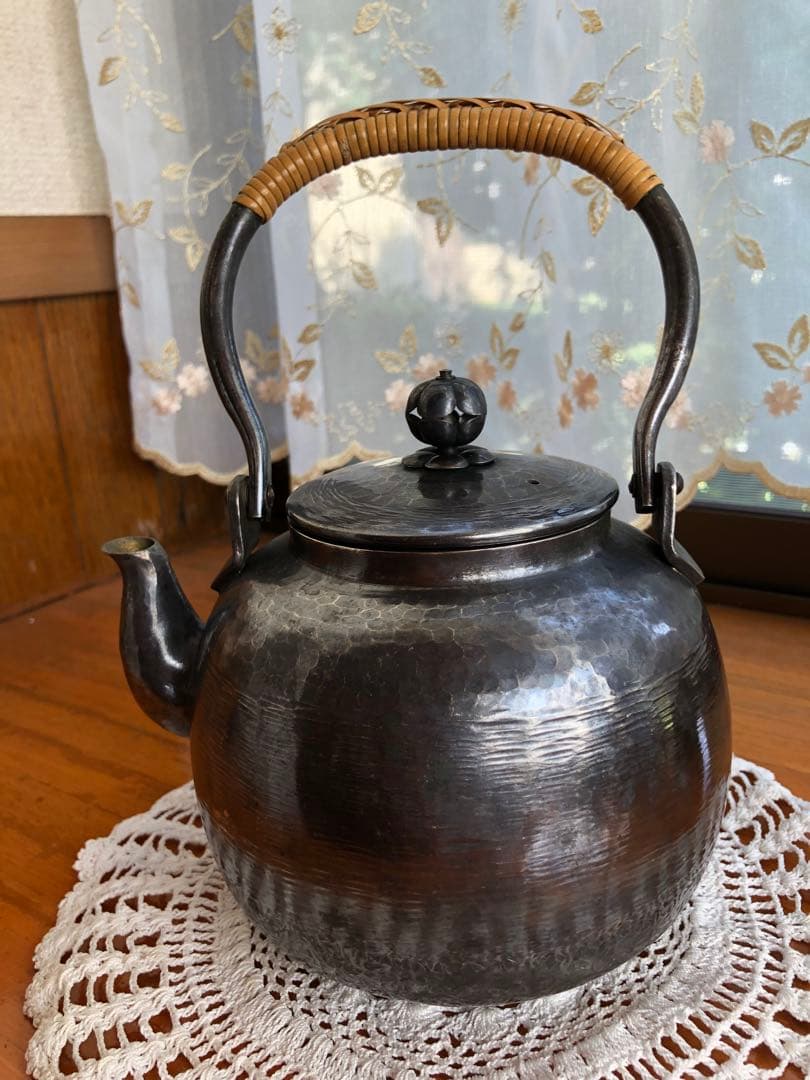 秀夆堂造　急須　いぶし銀