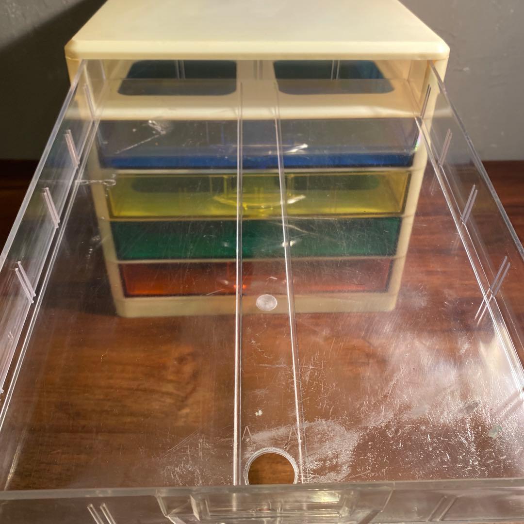 昭和レトロ 五段書類入れ 小引き出し 収納 レトロポップ スペースエイジ