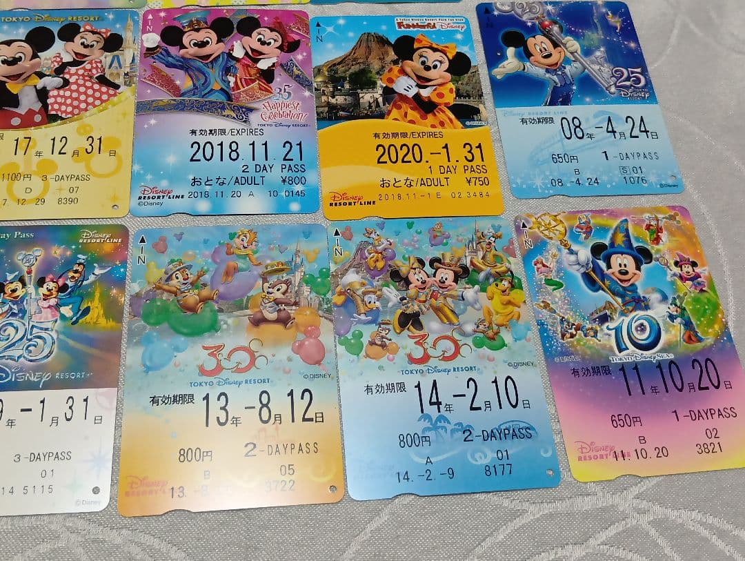 使用済　ディズニーリゾートライン　フリーきっぷ　まとめ売り　44枚