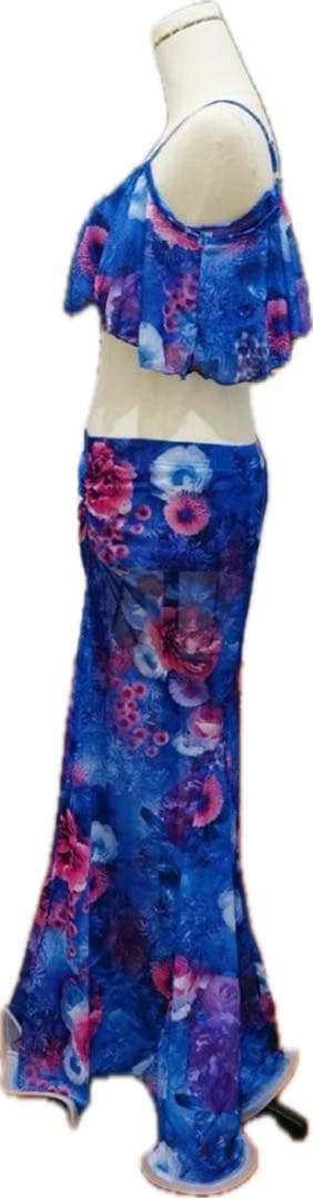 新品　ベリーダンス フラワープリント シフォン 上下セット