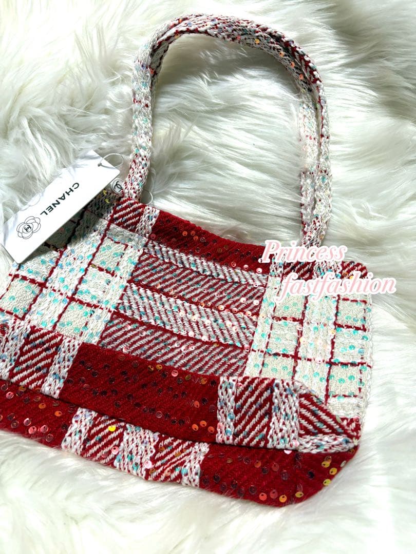 じ*ん様 シャネル CHANEL バーガンディ スパンコール トートバッグ