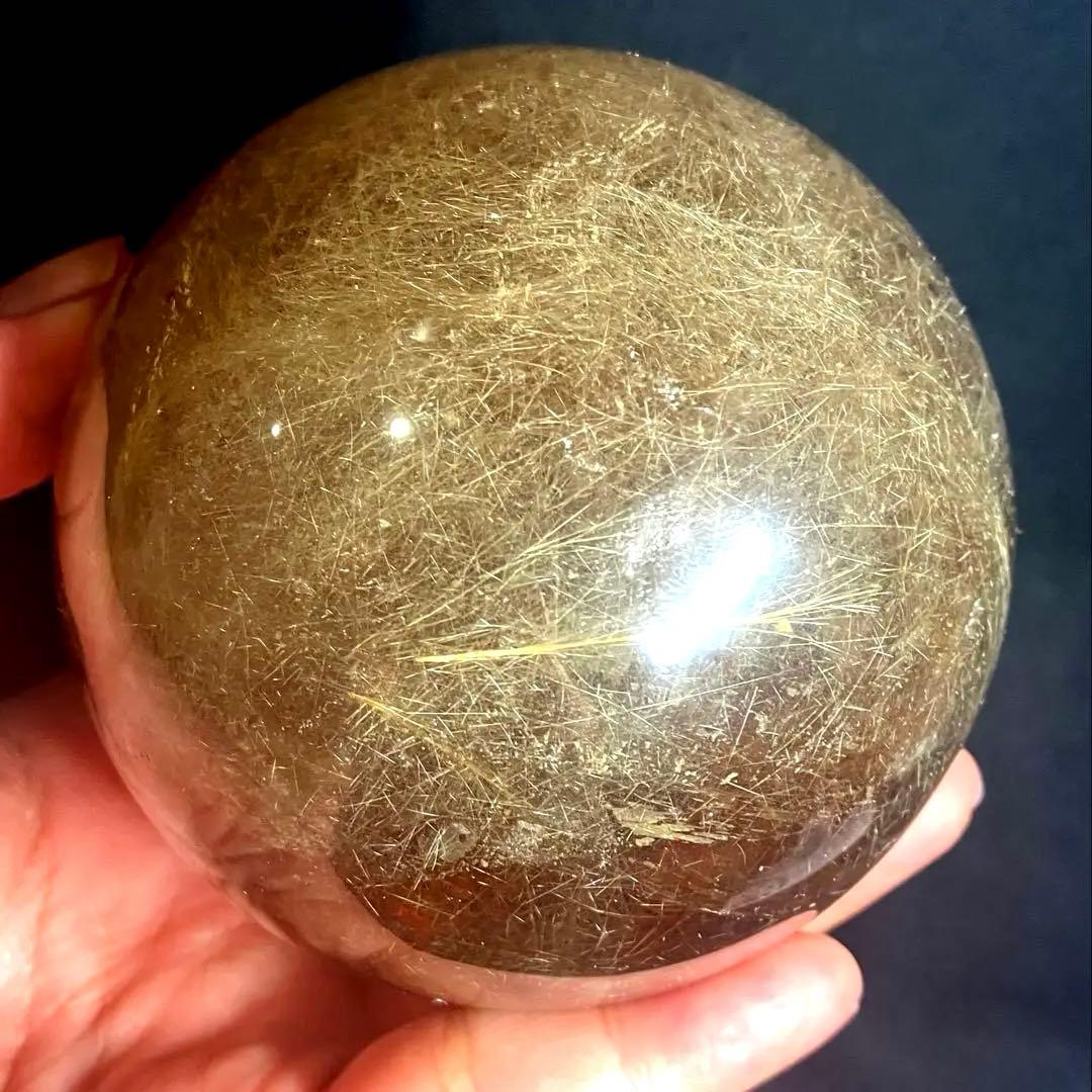 超特大　84mm ゴールドルチルクォーツ　金針水晶　パワーストーン